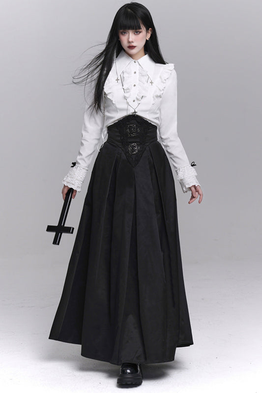 Gothic Style Subculture Top + Long Skirt