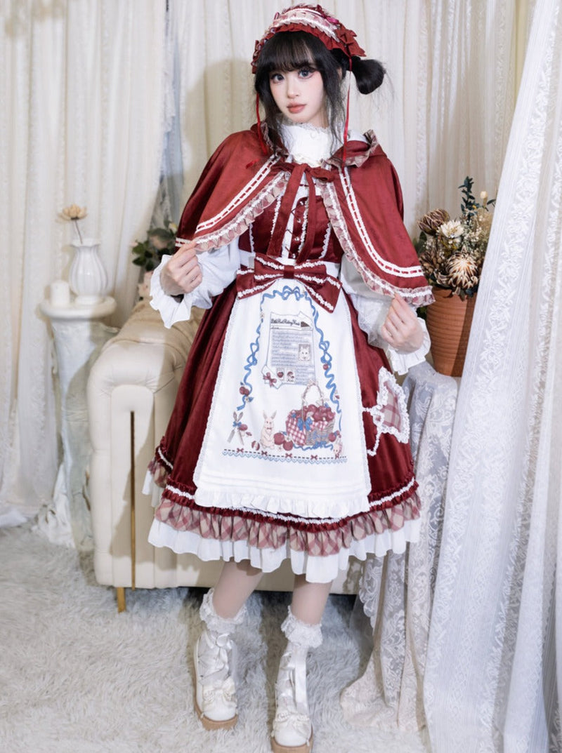 Retro Doll Lolita Dress + Cape