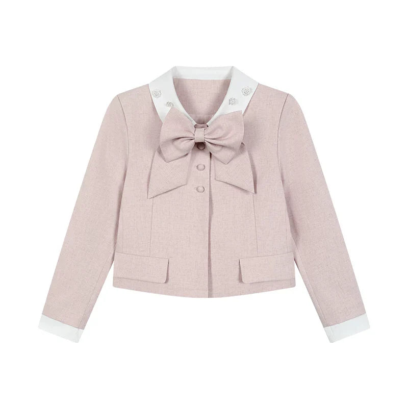 Eden Garden Pink Jacket + High Waist A-line Skirt