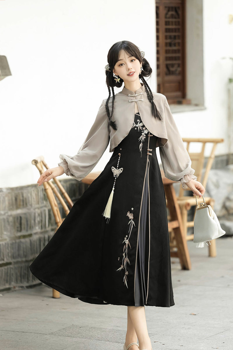 Butterfly Ember Hanfu Dress Set
