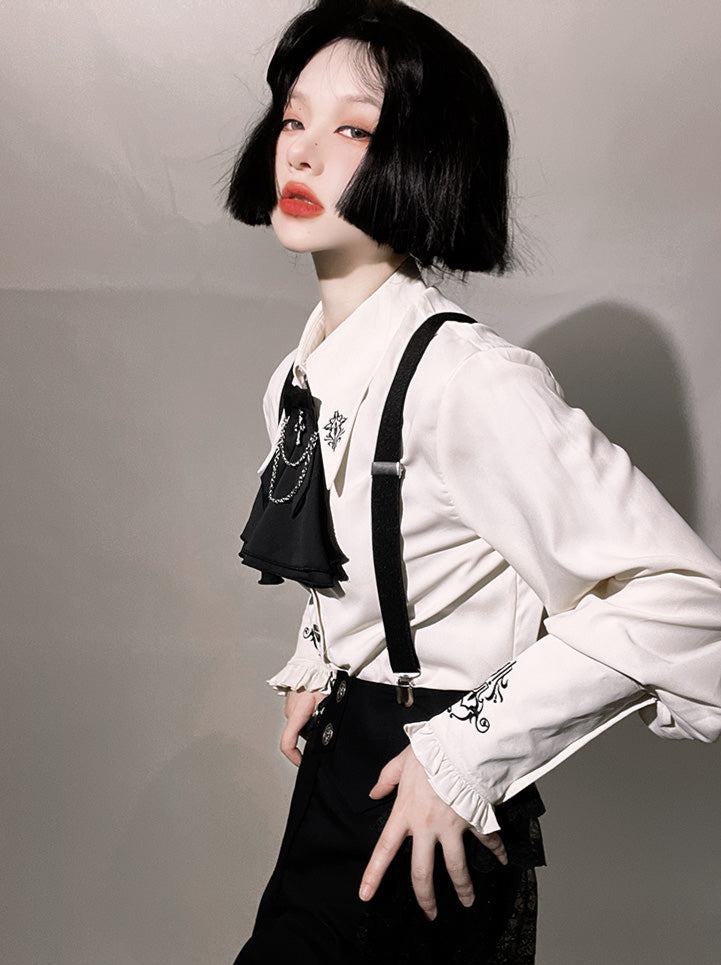 Night Crow Magic Lolita Prince Cape Shirt Suspender Dress Set
