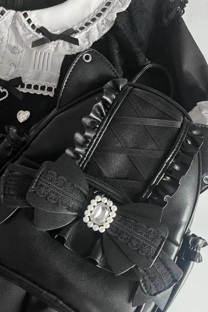 [pre-order] Cat Ear Jewel Ribbon Backpack