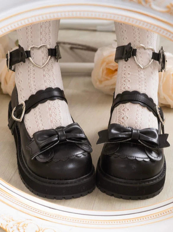 Lolita Low-heel Love Bear Claw Retro Shoes
