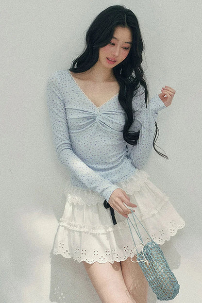 Back Lace Ribbon Garden Top