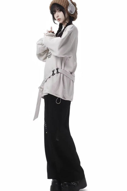 Gray Tone Shadow High End Star Cross Patch Buckle Coat Set