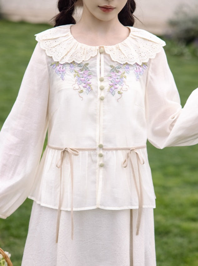 [pre-order] Retro Flower Sweet Top + Long Skirt