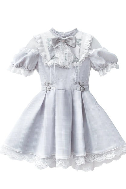 [pre-order] Angel Gray Blue Plaid Dress