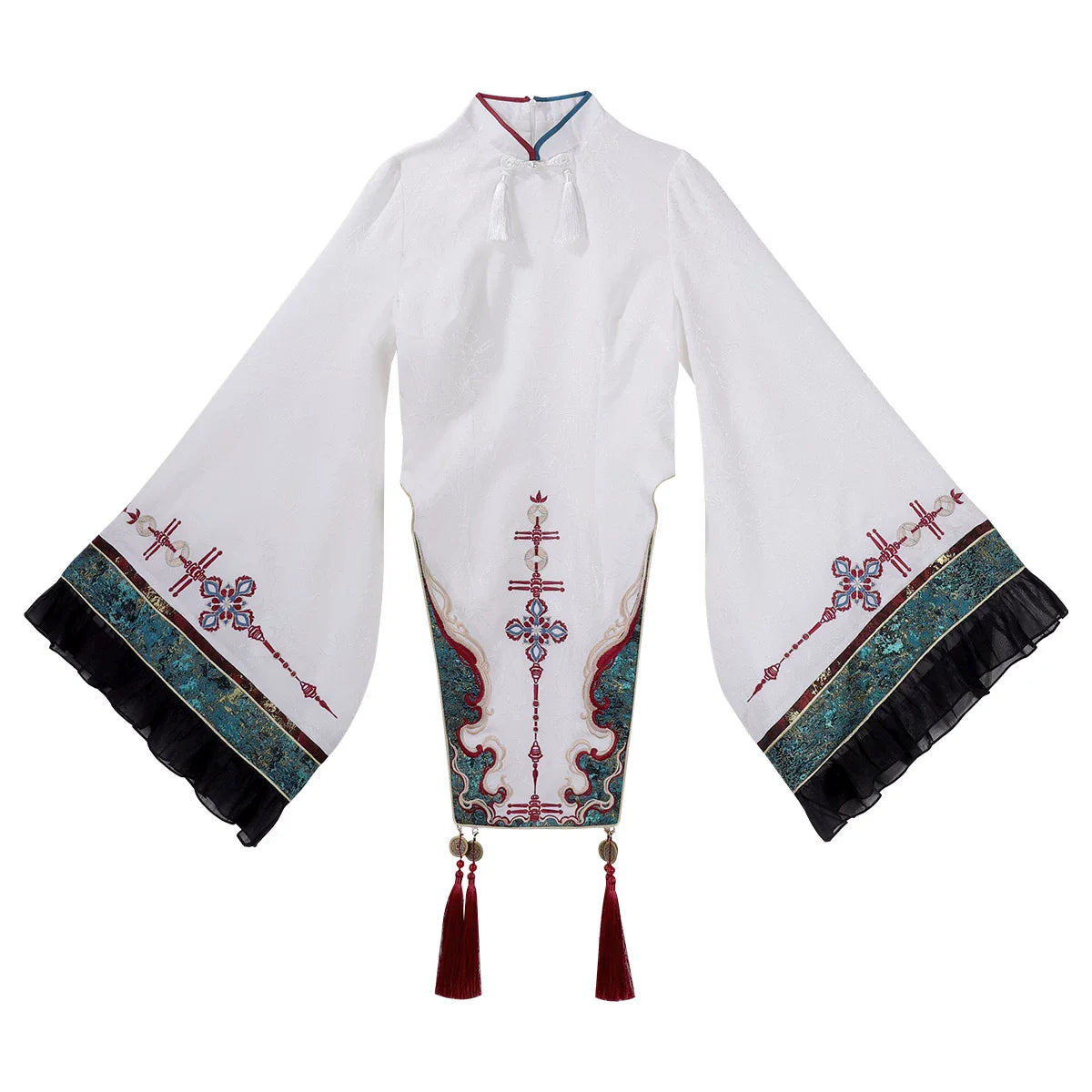 Cyber Chinese Fantasy Lolita Dress + Top + Outerwear + Skirt + Leg Warmers