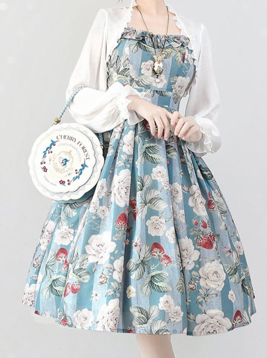 Forest Basket Retro Classic Lolita Dress + Cardigan