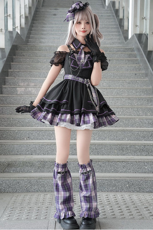 Dark Idol Plaid Lolita Dress + Leg Warmers
