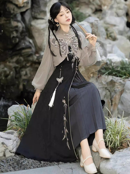 Butterfly Ember Hanfu Dress Set