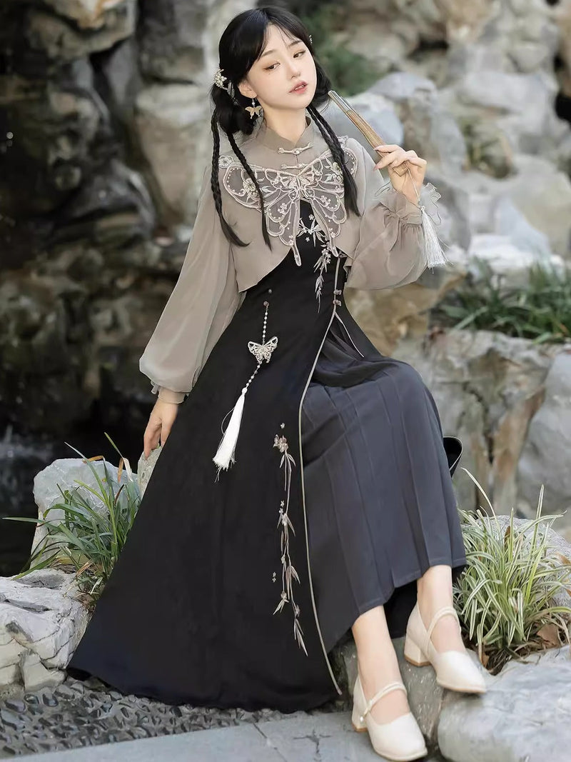 Butterfly Ember Hanfu Dress Set