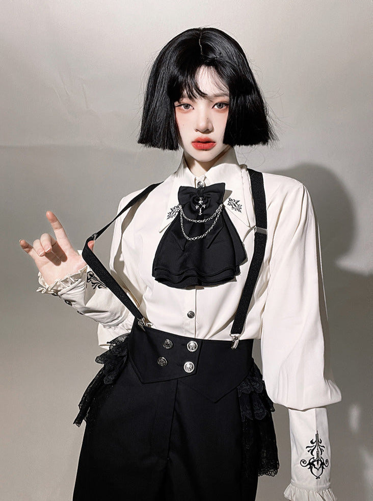 Night Crow Magic Lolita Prince Cape Shirt Suspender Dress Set