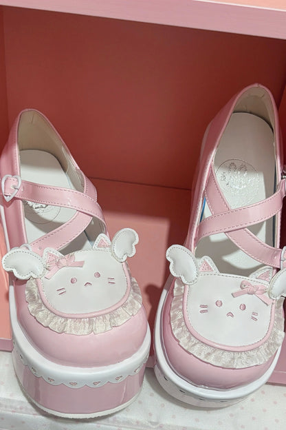 Meow Fray Animal Platform Shoes