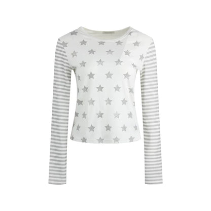Star Striped Patchwork Top