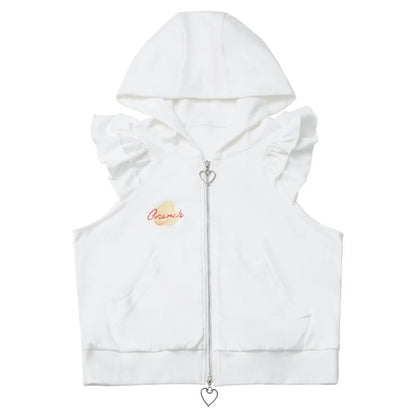 Snack Girl Hooded Vest + Top + Pleated Skirt + Leg Warmers