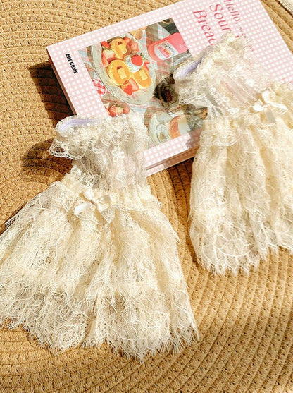 [pre-order] Pure White Girly Lolita Dress + Cardigan + Inner Top + Veil + Sleeves