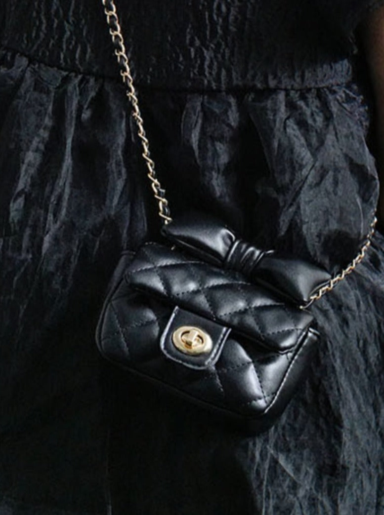 Quilted Large Bow Chain Bag