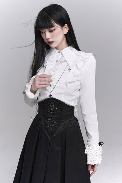Gothic Style Subculture Top + Long Skirt