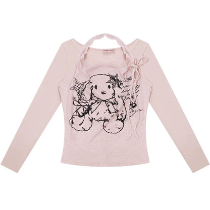 Rabbit Print Halter Top