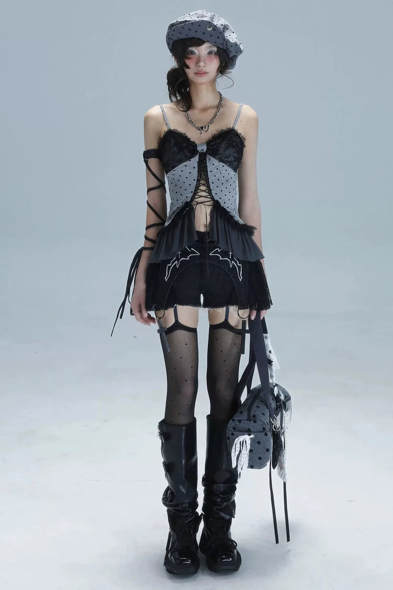 Y2k Dot Lace Camisole