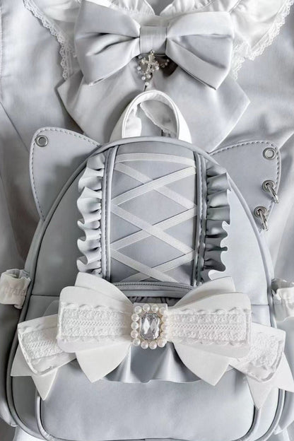 [pre-order] Cat Ear Jewel Ribbon Backpack