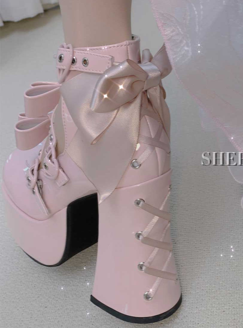 Barbie Party Lolita Strap Ribbon Platform Shoes