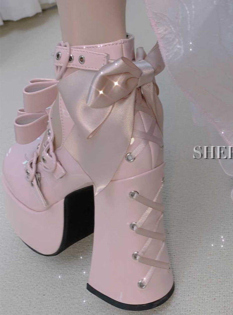 Barbie Party Lolita Strap Ribbon Platform Shoes