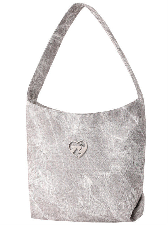 Sweet Cool Denim Print Soft Leather Shoulder Bag