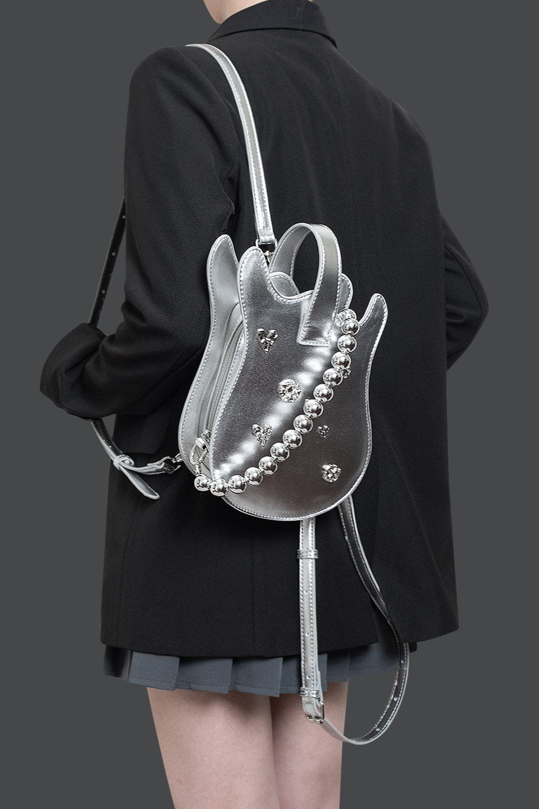 Metal Beads Crossbody Guitar Bag
