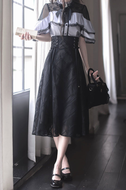 [reservations] Dark Top + Long Skirt + Ribbon