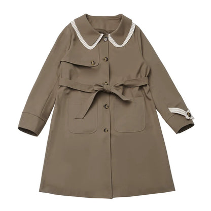 Maple Trench Coat + Hooded Top + Checkered Skirt + Shirt Dress