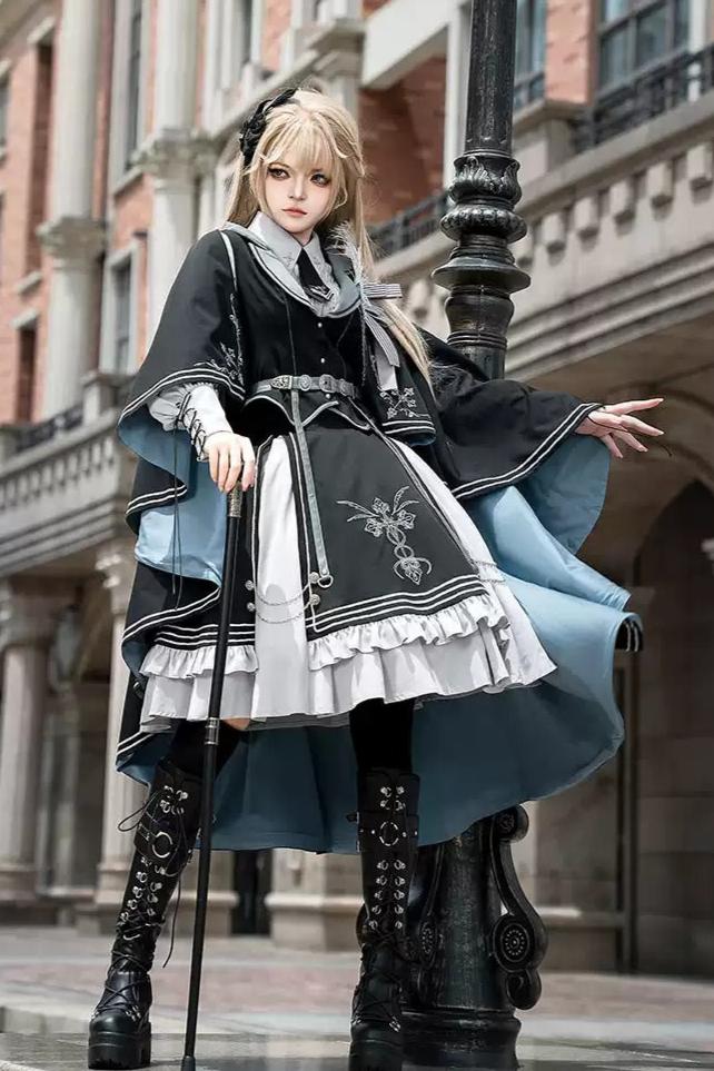 [reserved Product] Dark Knight Contract Blue Army Cloak Dress Suit