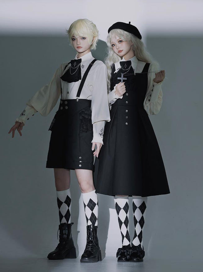 Night Crow Magic Lolita Prince Cape Shirt Suspender Dress Set