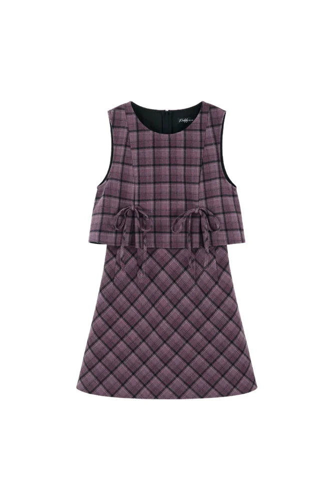 Check Vest Dress + Top