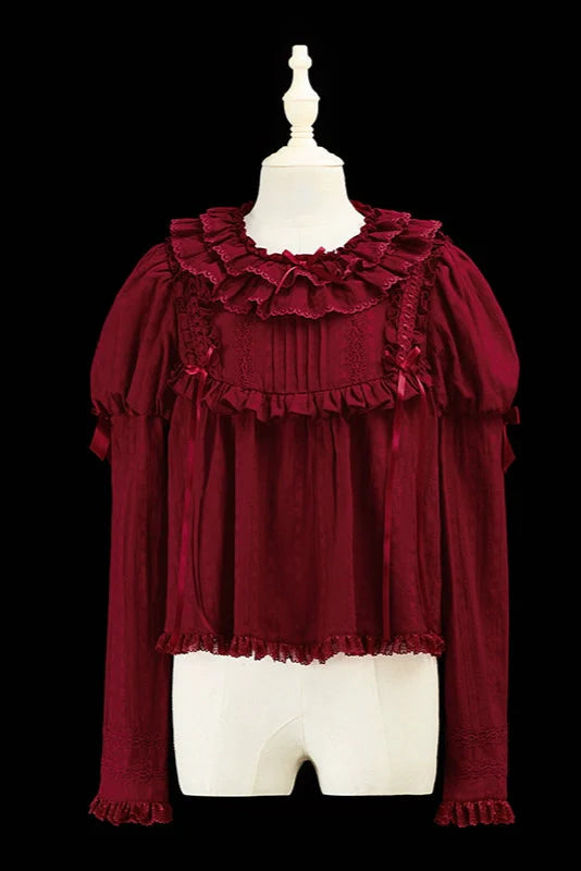 [pre-order] Marionette Lolita Jumper Skirt + Ruffle Collar Top + Flare Skirt + Lolita Dress
