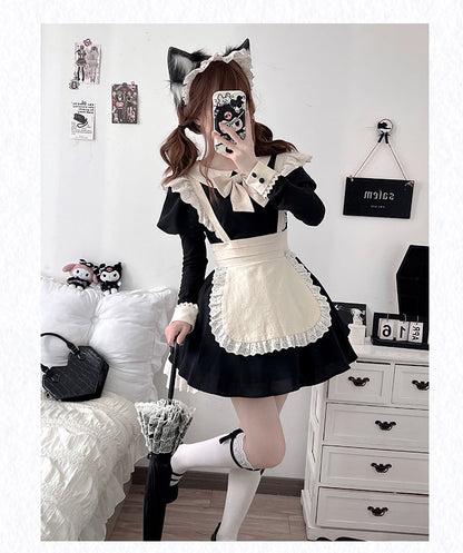 Pleated Lace Maid Dress