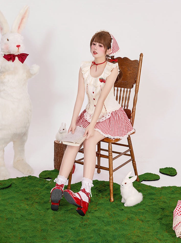 Sweet Girly Shirt + Camisole + Skirt