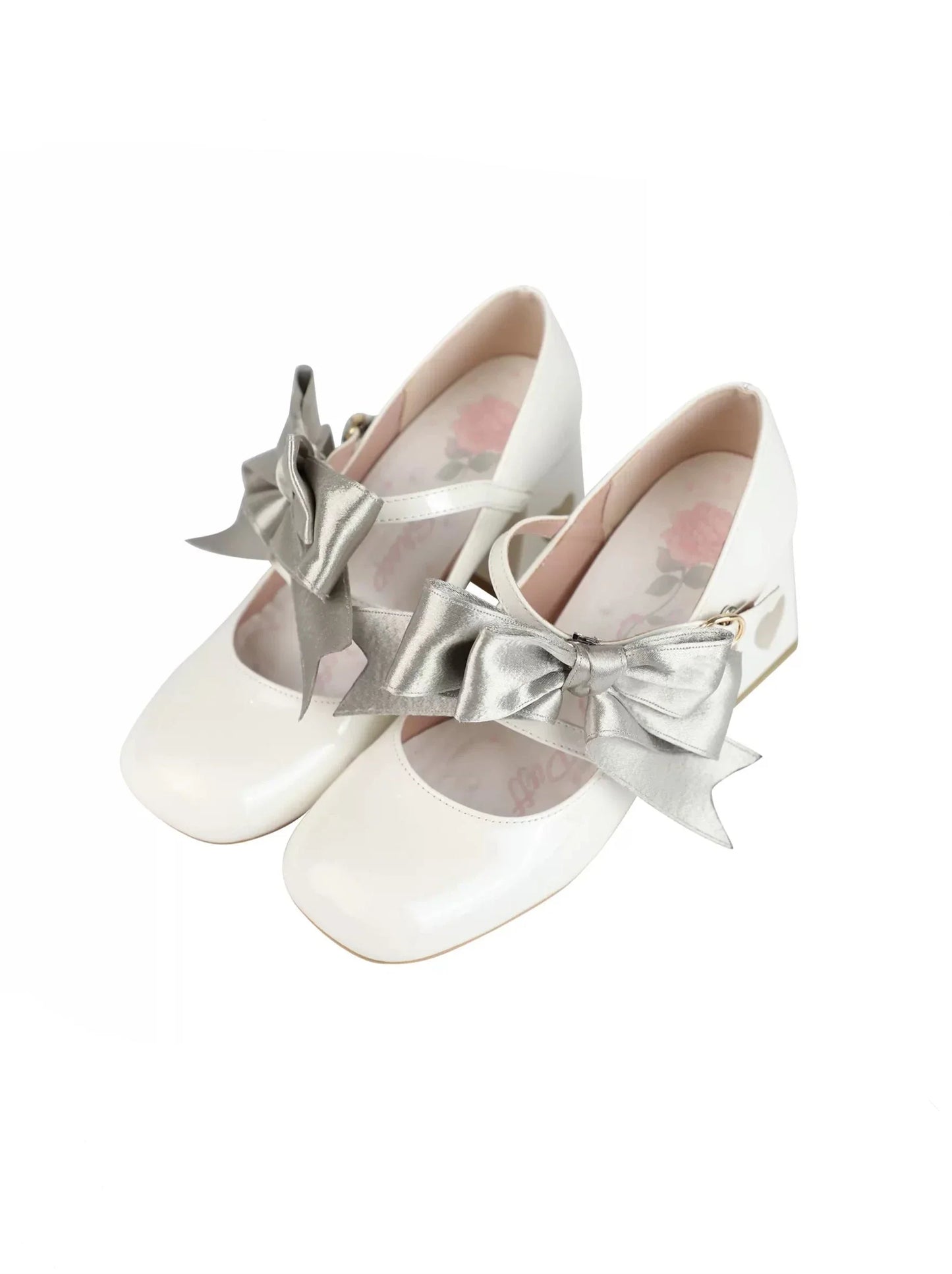 Ribbon Open Heart High Heel Lolita Shoes [jewel Ribbon/normal Ribbon]