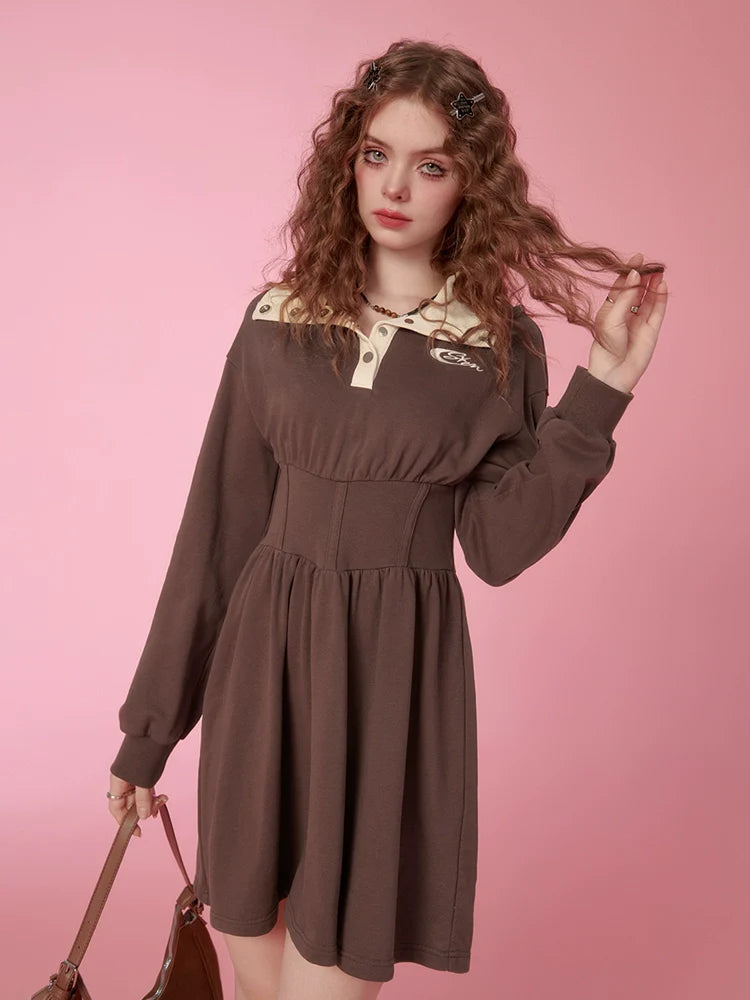 American Retro Waist Mark Design Dress
