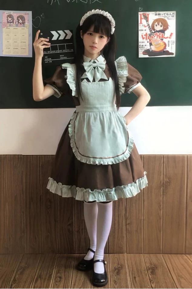 Mint Black Berry Lolita Dress + Apron + Tie