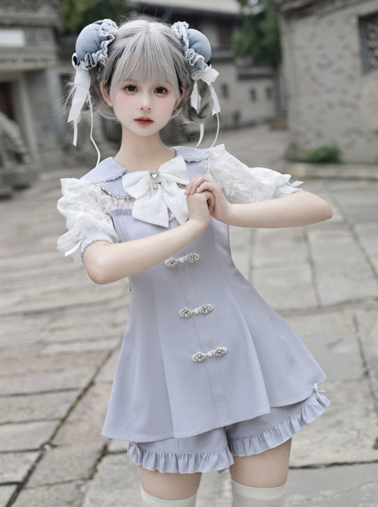 Subculture Dark Kawaii Chinese-style Sweet Top + Pants