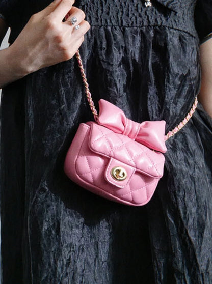 Quilted Large Bow Chain Bag