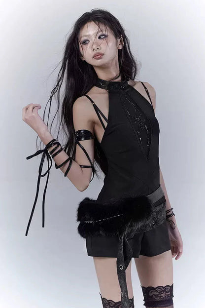Dark Mode Sleeveless Top + Inner + Belt