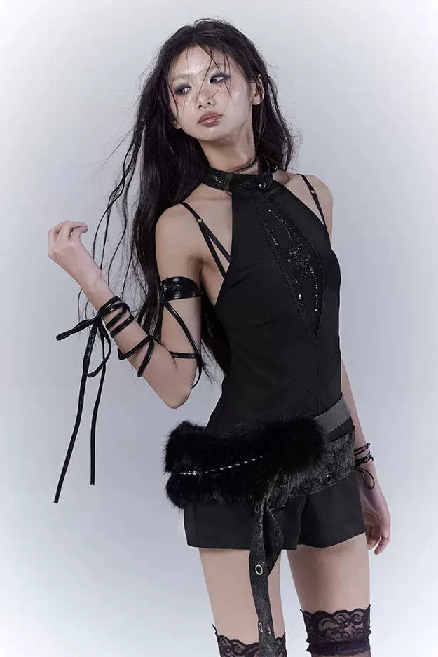 Dark Mode Sleeveless Top + Inner + Belt