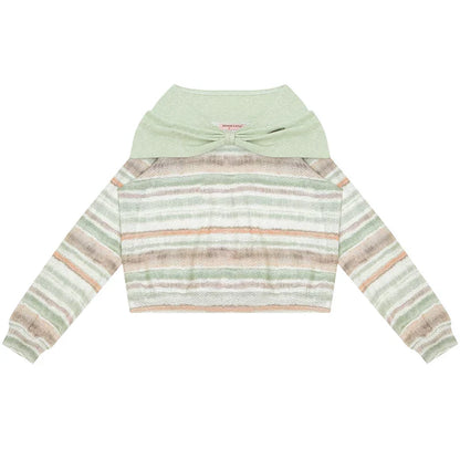 Striped Sweet Girly Tops
