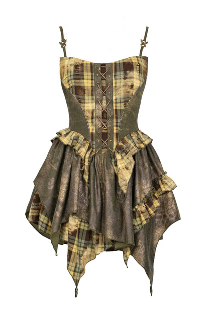 [pre-order] Y2k Plaid Retro Suspender Dress