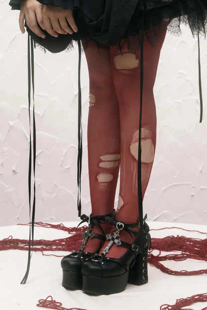 Cross Heart Strap Heels