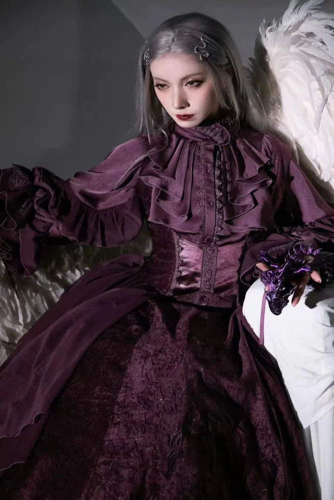 Moon Night Batwing Blouse + Brooch