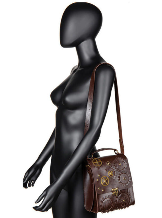 Steampunk Antique Leather Flap Bag